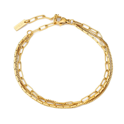 Pulsera dorada de capas