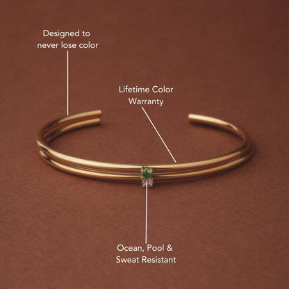 Thin Emerald Cuff