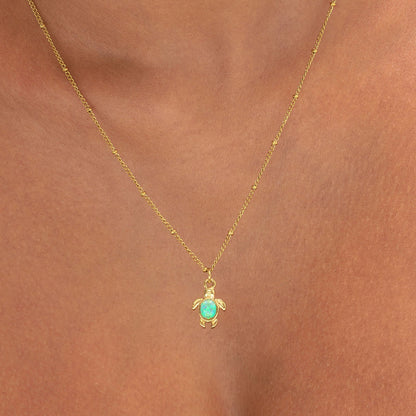Collar de tortuga de ópalo