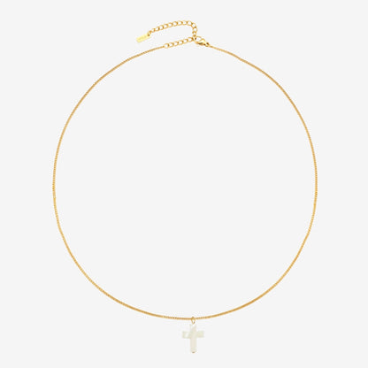 Mother of Pearl Cross Necklace